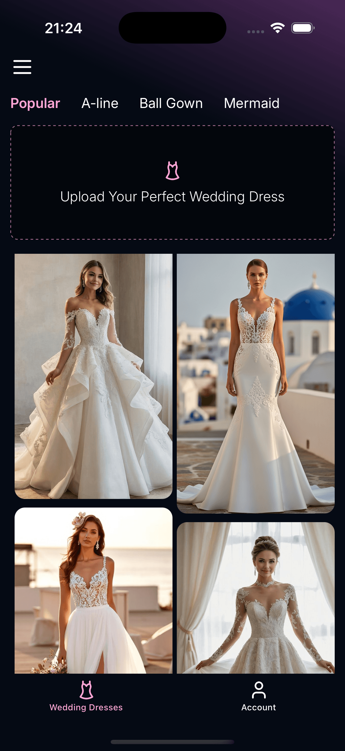 Wedding Dress AI - BrideMe App Screenshot